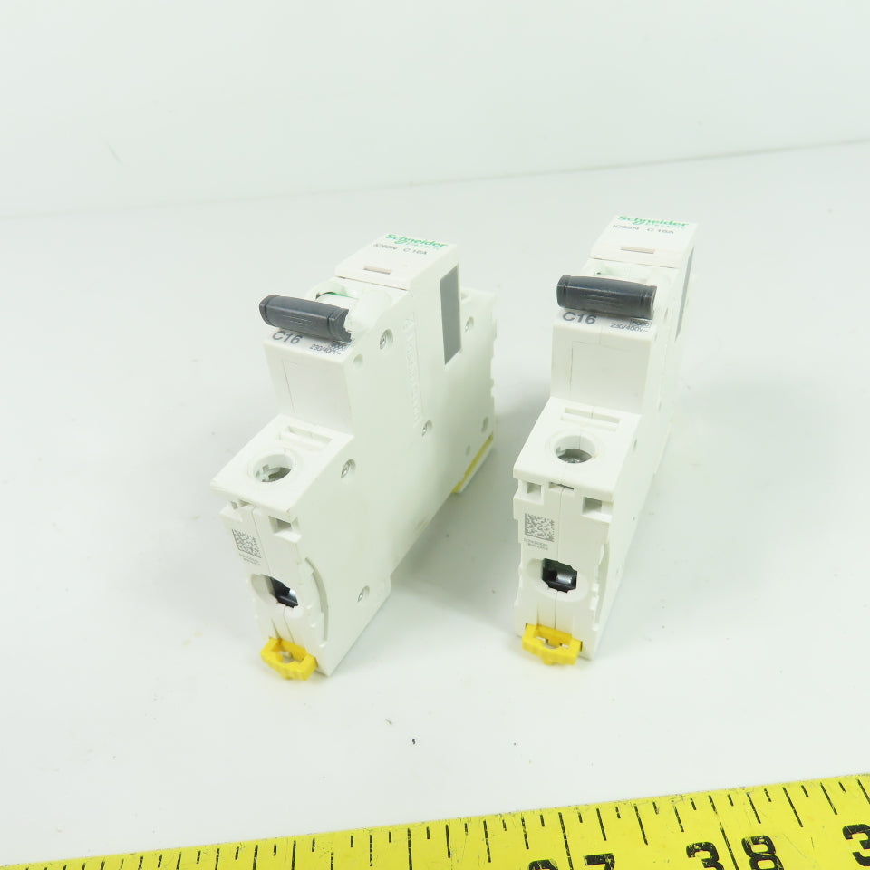 Schneider Electric iC65N C16A 1-Pole Circuit Breaker 16A Lot Of 2