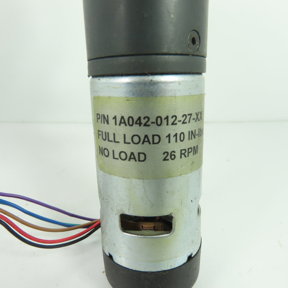 1A042-012-27-XX High Torque DC Gear Motor 26 RPM 110 IN-lb 5A 294:1 Ratio