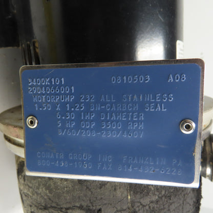 Conair Group 2904066001 3400K101 5HP Stainless Steel Motorpump 208-230/460V 3Ph