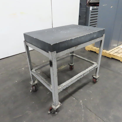 Black Granite Surface Inspection Plate 36" x 24" x 4" W/ Casters