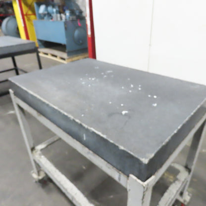 Black Granite Surface Inspection Plate 36" x 24" x 4" W/ Casters