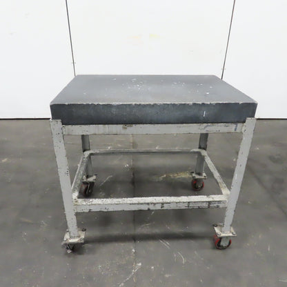 Black Granite Surface Inspection Plate 36" x 24" x 4" W/ Casters