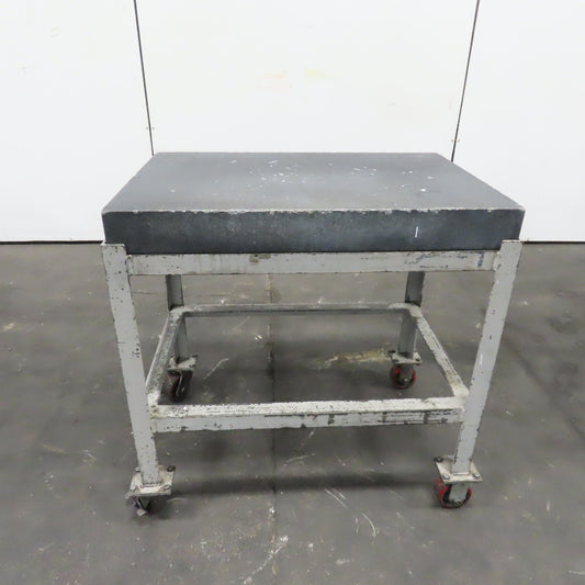 Black Granite Surface Inspection Plate 36" x 24" x 4" W/ Casters