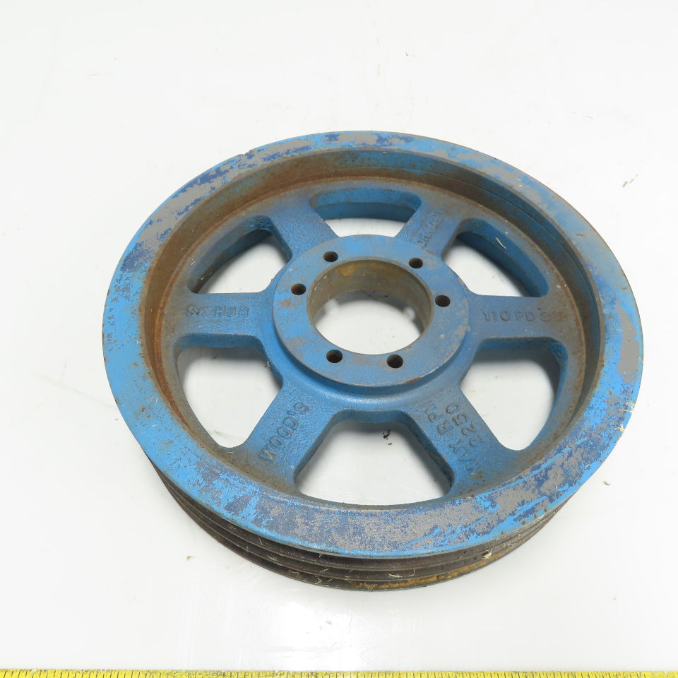 TB Woods 110 PD SK 4-Groove V-Belt Pulley Sheave SK Hub 11-5/16" Od x 2-1/2" W