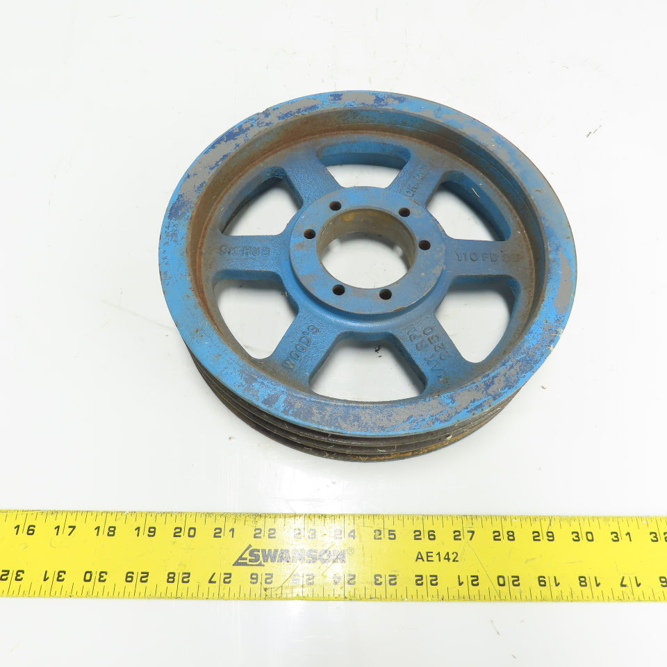 TB Woods 110 PD SK 4-Groove V-Belt Pulley Sheave SK Hub 11-5/16" Od x 2-1/2" W
