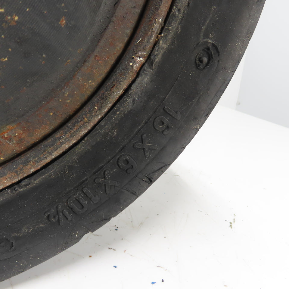 Numa Solid Press-On Forklift Tire 16x6x10.5 W/ 3-Hole Rim From Caterpillar E500