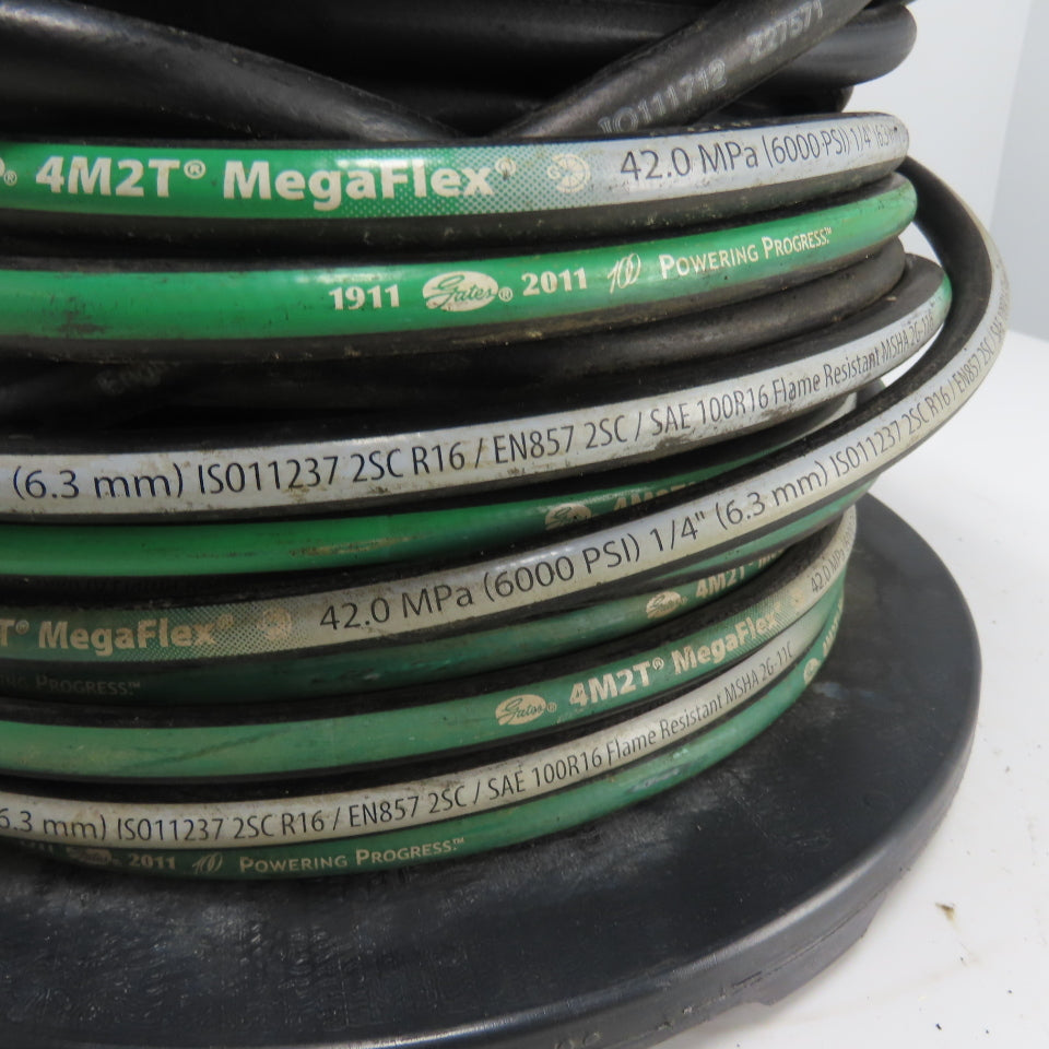 Gates 4M2T MegaFlex 1/4" 6000 PSI Hydraulic Hose Reel MSHA 2G-11C 385' Long