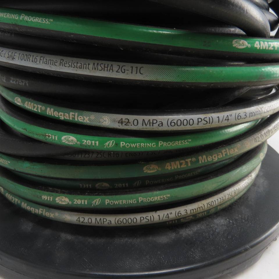 Gates 4M2T MegaFlex 1/4" 6000 PSI Hydraulic Hose Reel MSHA 2G-11C 385' Long