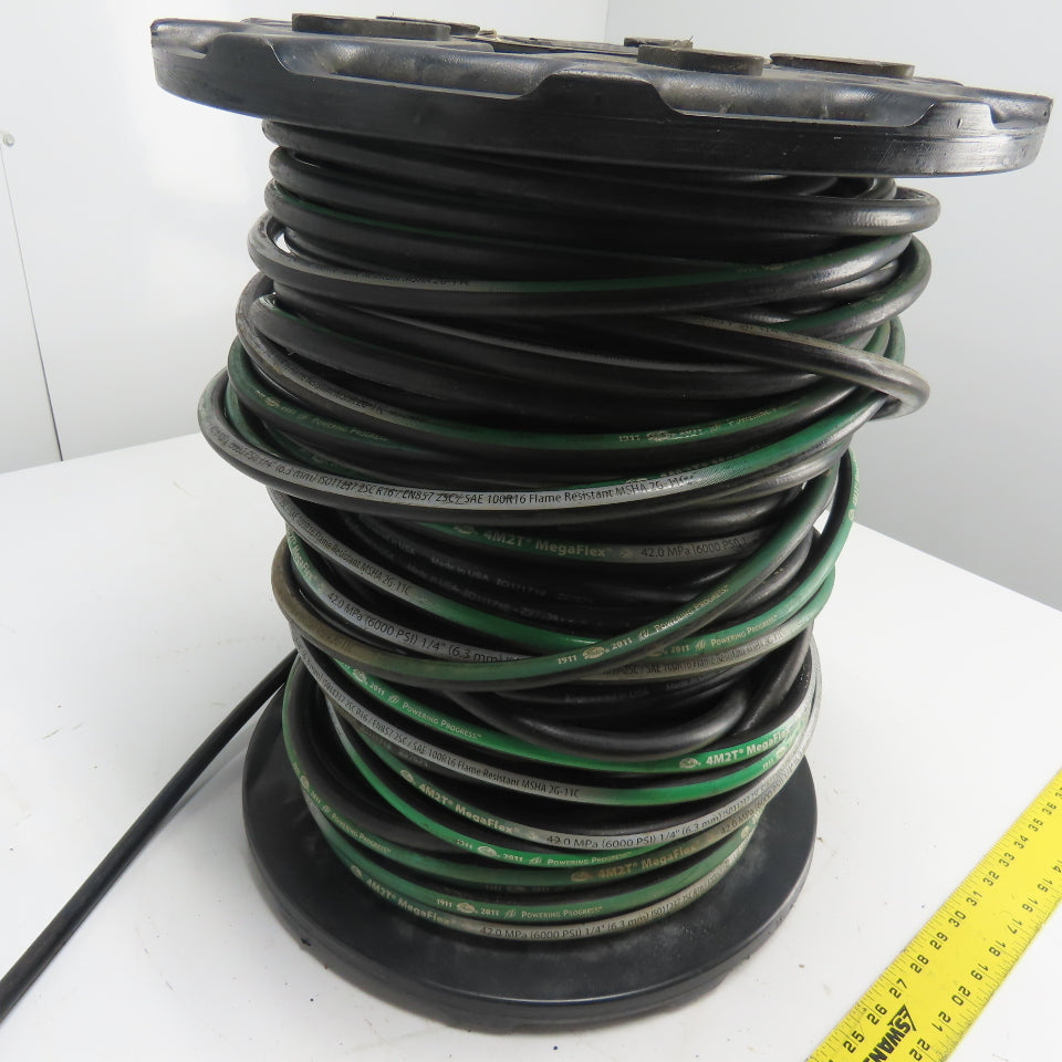 Gates 4M2T MegaFlex 1/4" 6000 PSI Hydraulic Hose Reel MSHA 2G-11C 385' Long
