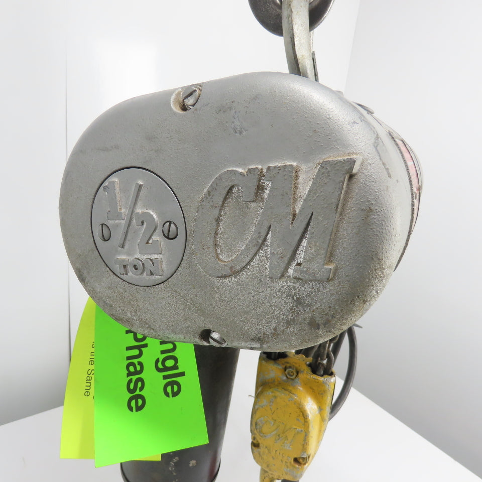 CM Lodestar Model E 1/2 Ton Electric Chain Hoist 220V 1Ph 8 FPM 10' Lift