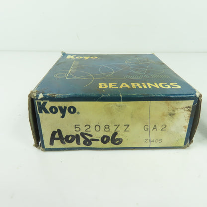 Koyo 5208Z 5208ZZ Double Row Ball Bearing 80mm OD x 30mm W x 70mm Bore