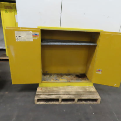 Justrite 30 Gallon Flammable Liquid Storage Cabinet 1 Shelf 43" x 18" x 44" Tall