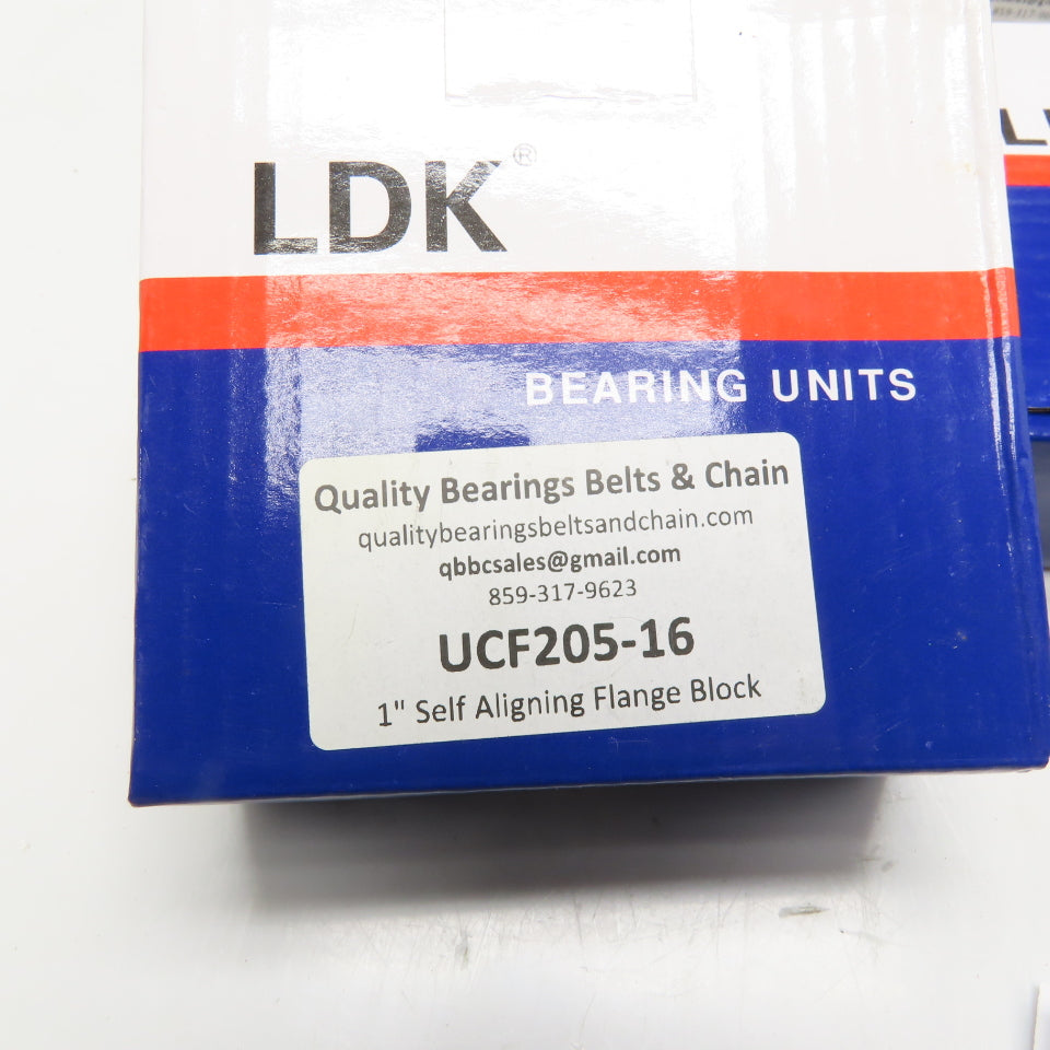 LDK UCF205-16 1" Self Aligning 4 Bolt Flange Bearing Block Lot Of 4