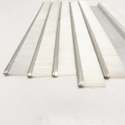 12" x 1" Nylon Bristle Brush Strip Extruded Aluminum Holder Lot Of 12
