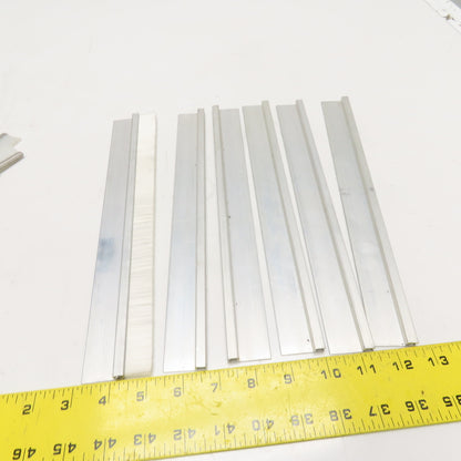12" x 1" Nylon Bristle Brush Strip Extruded Aluminum Holder Lot Of 12