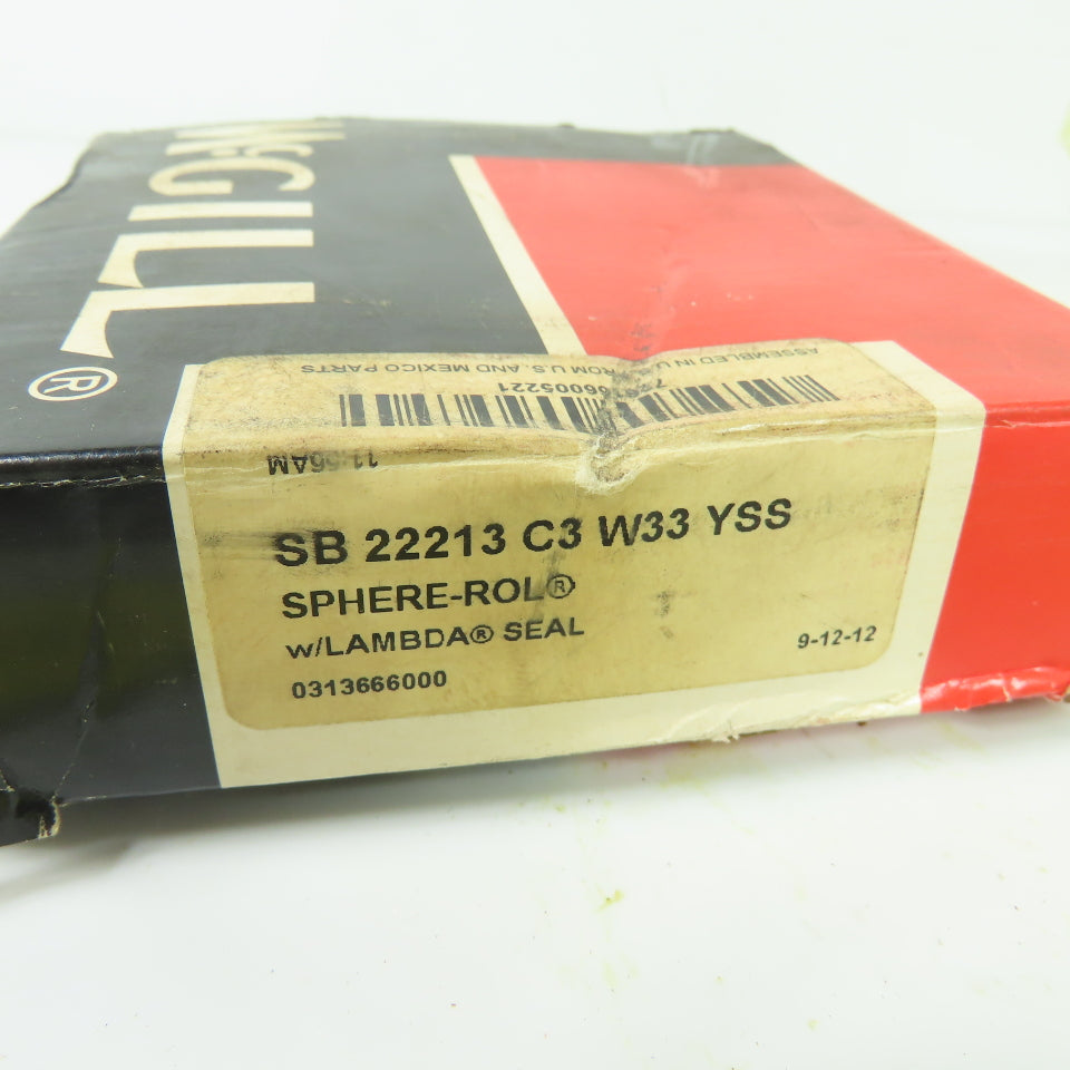 McGill SB 22213 C3 W33 YSS Sphere-Rol Spherical Roller Bearing w/Lambda Seal NEW