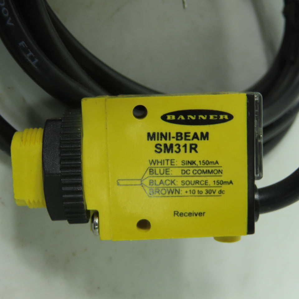 Banner SM31R MINI-BEAM Photoelectric Receiver Sensor +10 to 30V DC