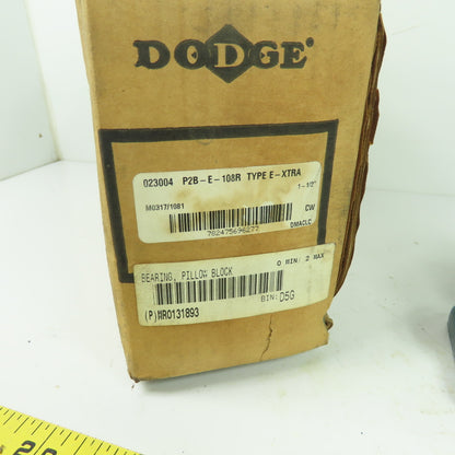 Dodge P2B-E-108R 023004 Type E-Xtra Pillow Block Bearing 1-1/2" Bore 2-Bolt Base
