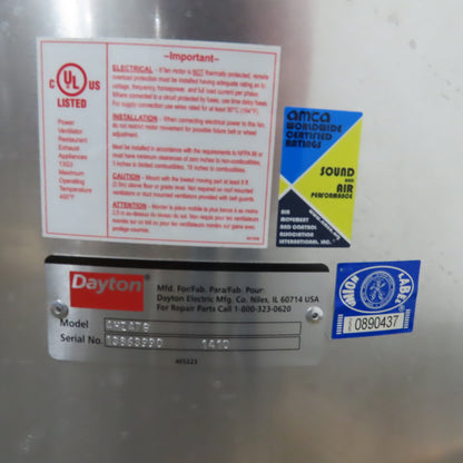 Dayton 4HZ47G 3/4HP Centrifugal Upblast Exhaust Ventilator 115/230V 1Ph