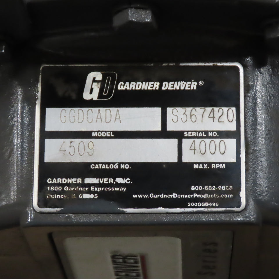 Gardner Denver GGDCADA 4509 DuroFlow Positive Displacement Blower 4000 Max RPM