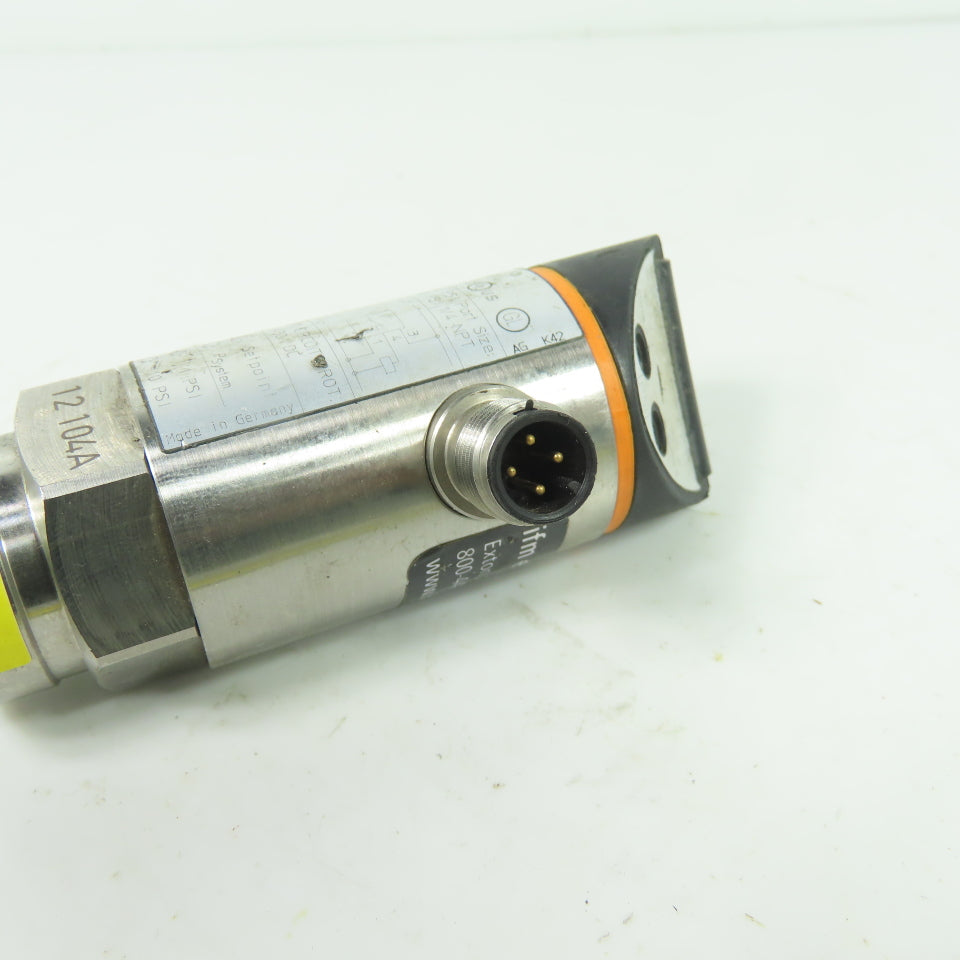 IFM PB5224 Electronic Pressure Sensor 5-100 PSI 1/4 NPT 18-30VDC