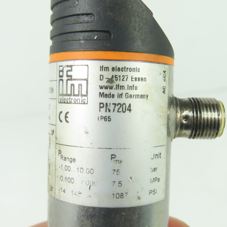 IFM PN7204 Electronic Pressure Sensor -14 to 145 PSI 18-36VDC