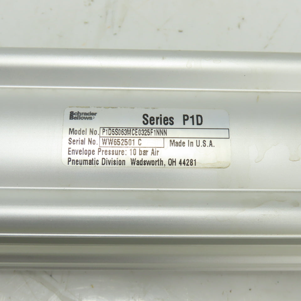 Schrader Bellows P1D5S063MCE0325F1NNN Pneumatic Cylinder 10 Bar 12" Stroke