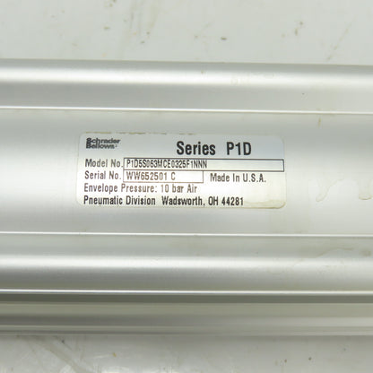 Schrader Bellows P1D5S063MCE0325F1NNN Pneumatic Cylinder 10 Bar 12" Stroke