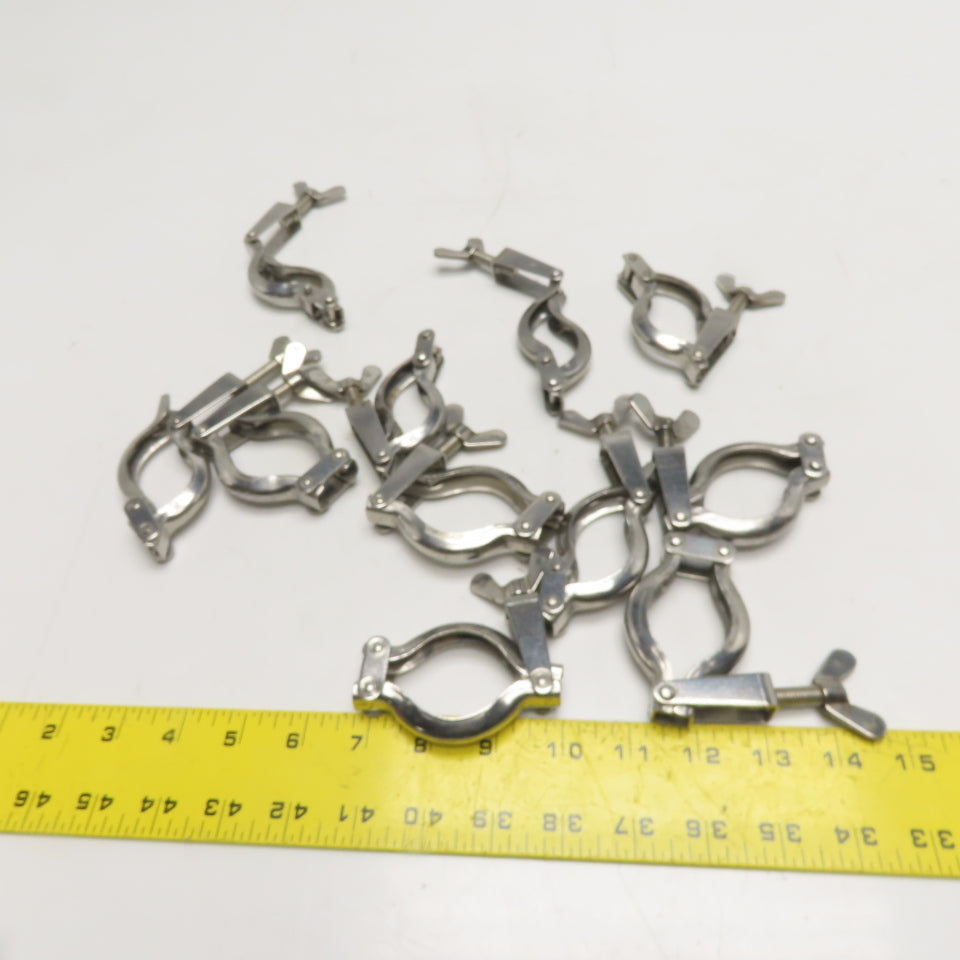 2" Stainless Steel Double Hinge Tri-Clamp Sanitary Fitting Quick Clamp Lot Of 11