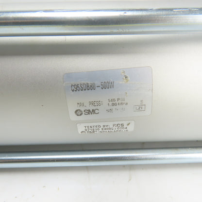 SMC C95SDB80-500W Double Acting Air Cylinder 500mm Stroke 80mm Bore 145PSI
