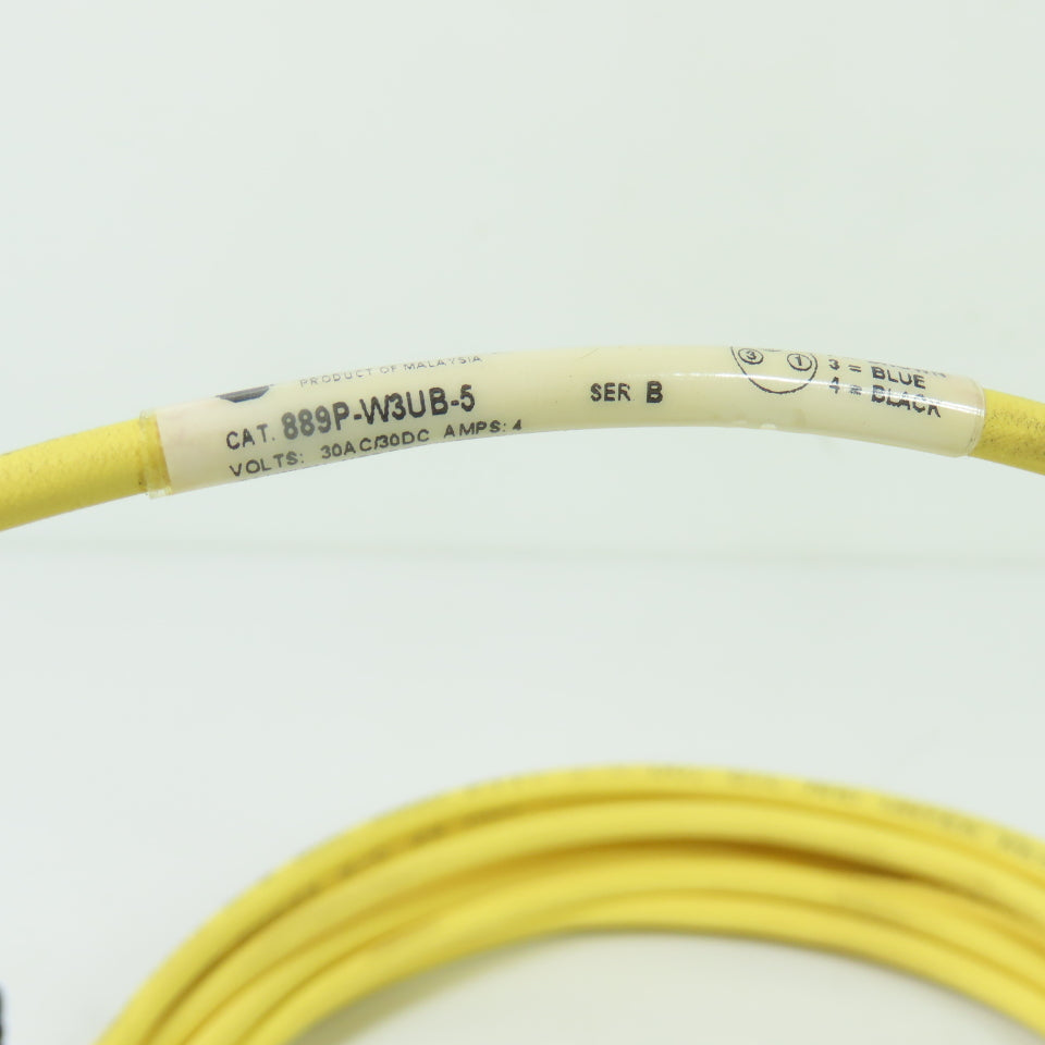 Allen-Bradley 889P-W3UB-5 4A 30VAC/VDC 3-Pin Right Angle Cordset Cable