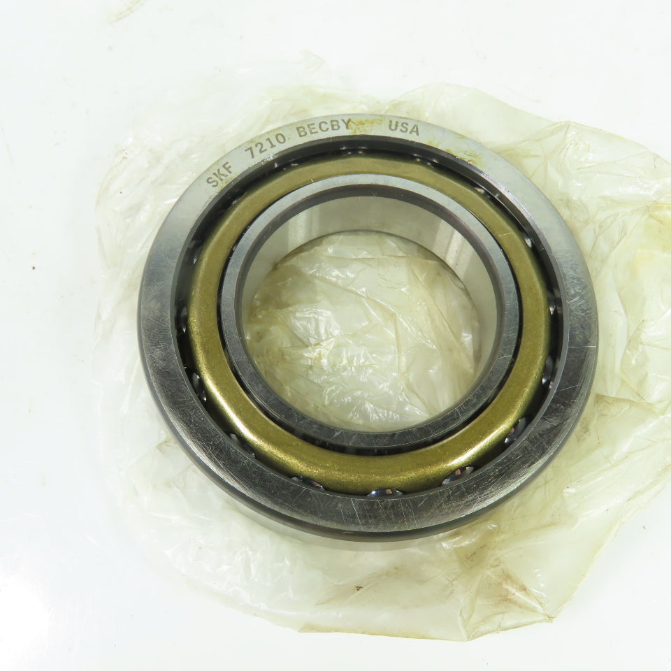 SKF 7210 BECBY Single Row Angular Contact Ball Bearing 90mm OD x 50mm Bore NEW