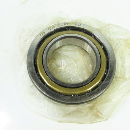 SKF 7210 BECBY Single Row Angular Contact Ball Bearing 90mm OD x 50mm Bore NEW