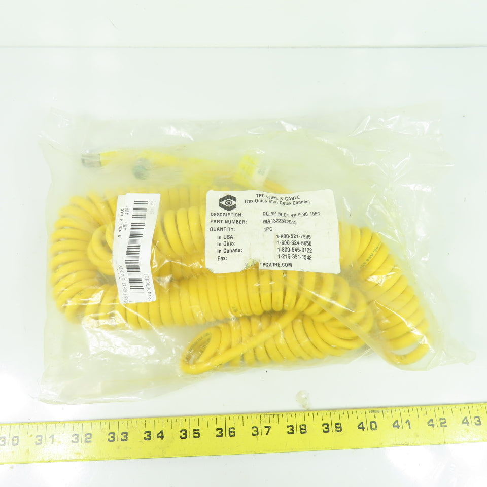 TPC Wire & Cable MA132332F015 Trex-Onics Mini Quick Connect DC 4-Pin 15ft Cable