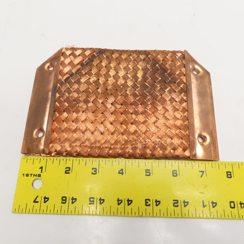 7-1/2" x 5" Copper Braided Grounding Bonding Strap Lot Of 2