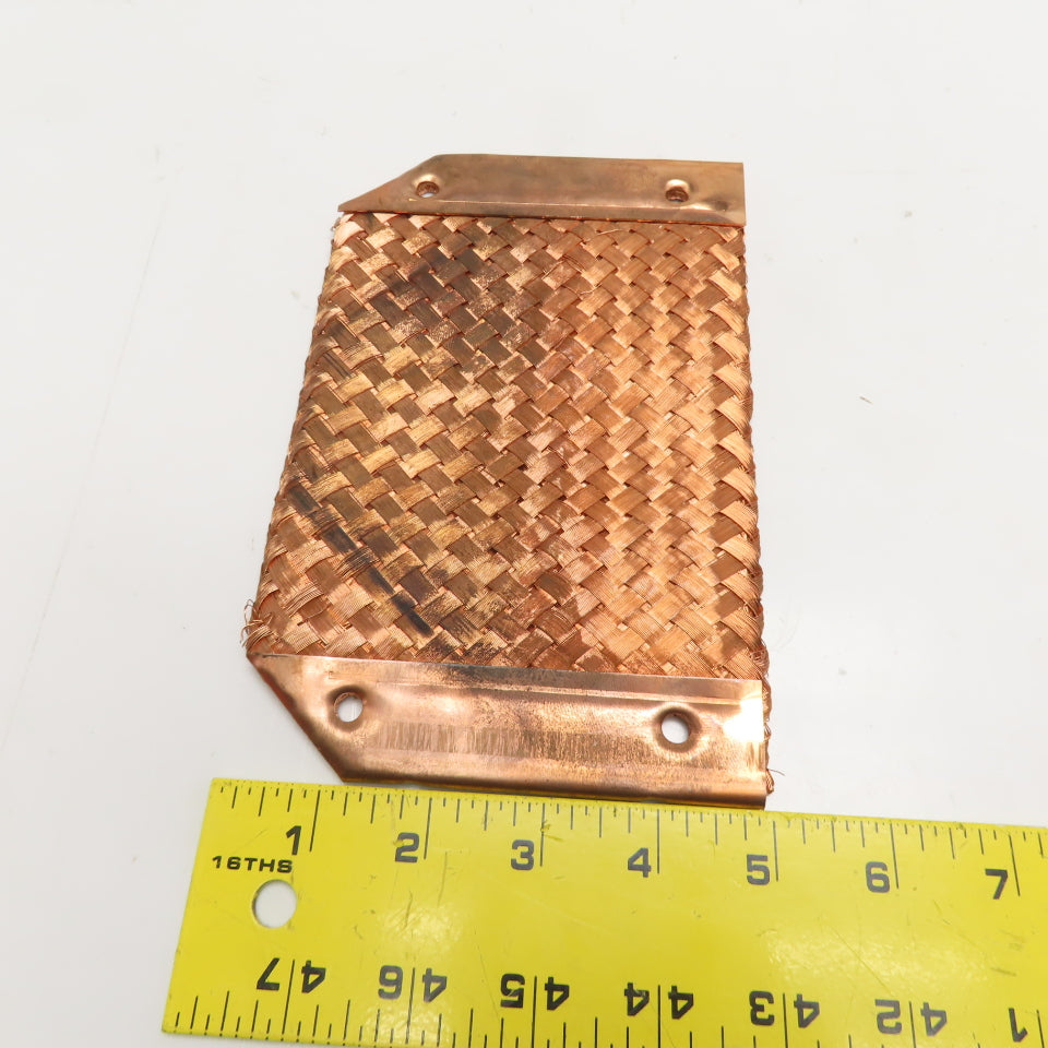 7-1/2" x 5" Copper Braided Grounding Bonding Strap Lot Of 2