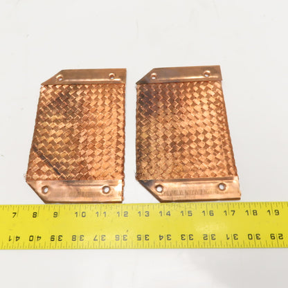 7-1/2" x 5" Copper Braided Grounding Bonding Strap Lot Of 2