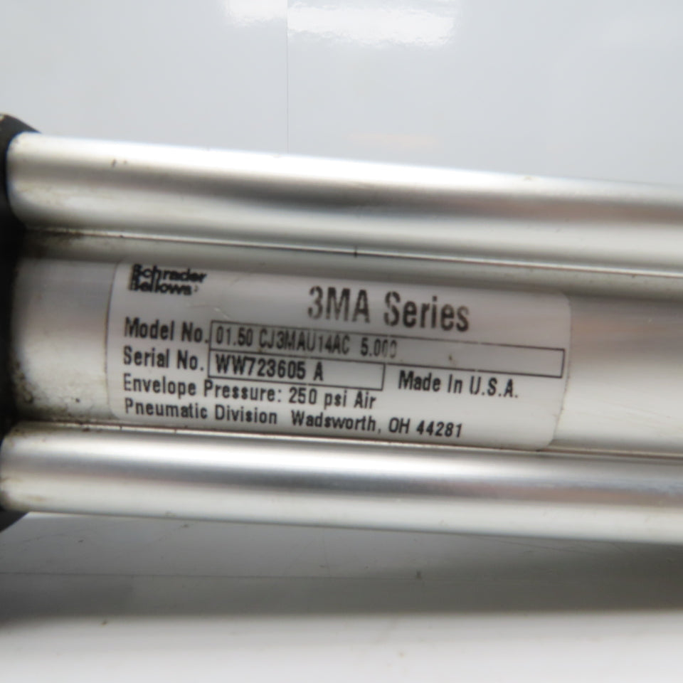 Schrader Bellows 01.50 CJ3MAU14AC 5.000 3MA Series Air Cylinder 250 psi