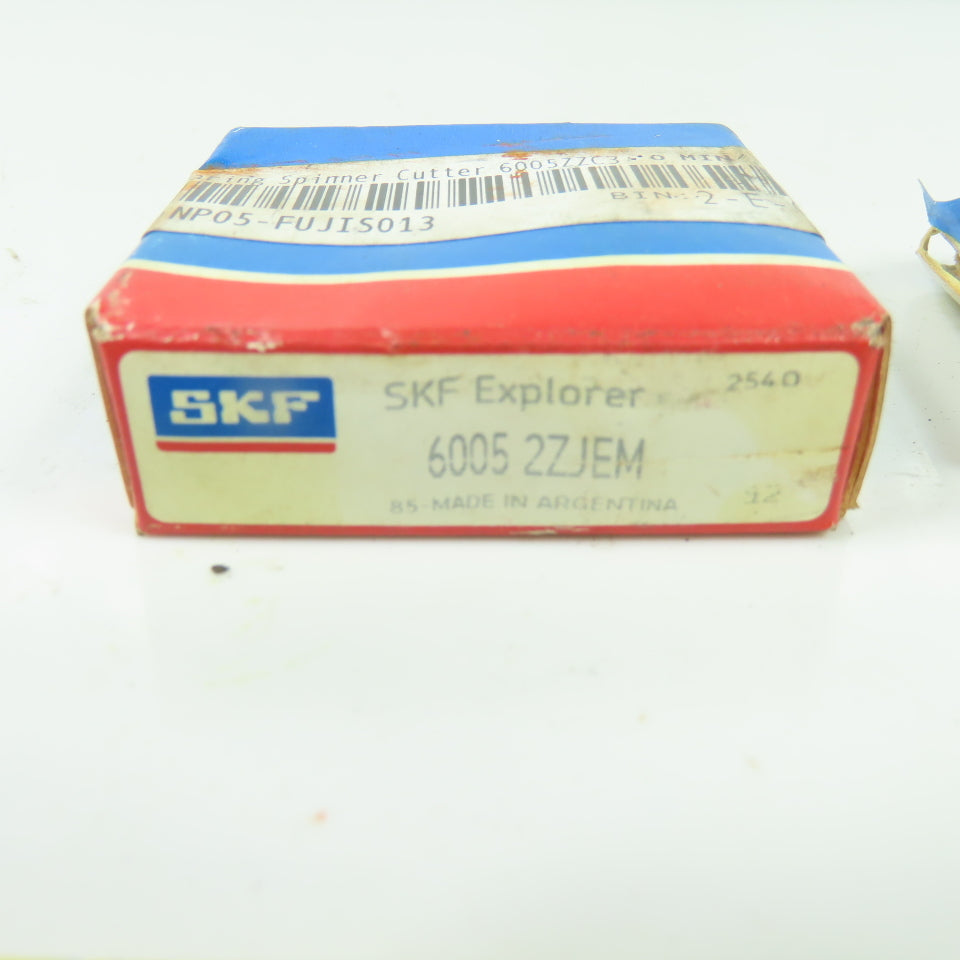 SKF 6005 2ZJEM Deep Groove Ball Bearing 0.9843" Bore 1.8504" OD 0.4724" W Lot/2