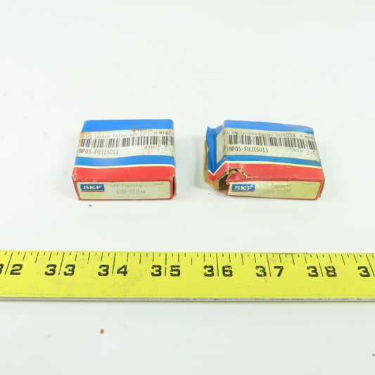 SKF 6005 2ZJEM Deep Groove Ball Bearing 0.9843" Bore 1.8504" OD 0.4724" W Lot/2