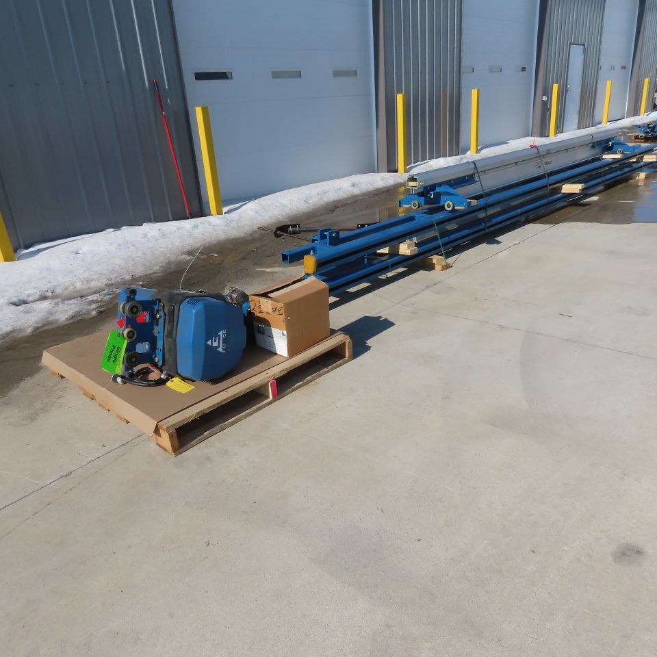Gorbel Model Q 330Lbs 15' Runway 10' Travel Ceiling Mount Bridge Crane Hoist