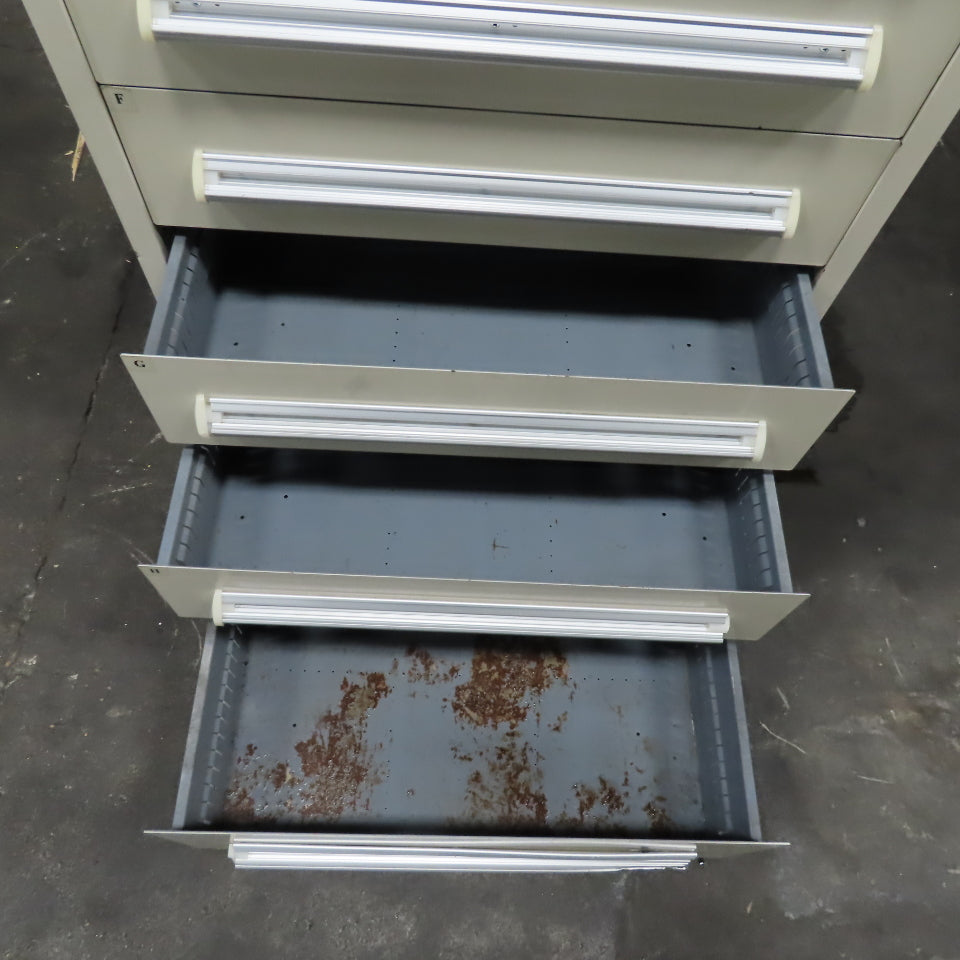 Stanley Vidmar 30" x 27-1/2" x 59" Tall 9 Drawer Tool Parts Storage Cabinet