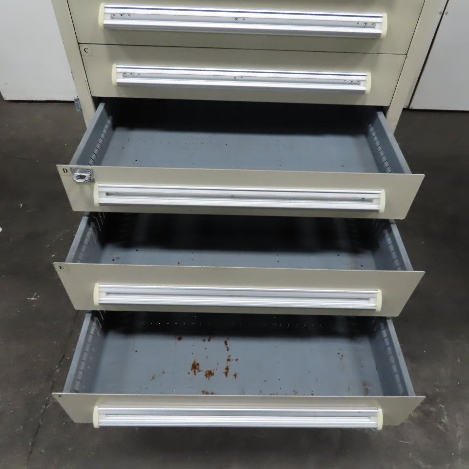 Stanley Vidmar 30" x 27-1/2" x 59" Tall 9 Drawer Tool Parts Storage Cabinet