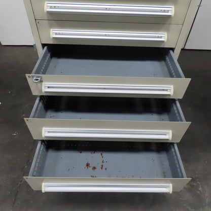 Stanley Vidmar 30" x 27-1/2" x 59" Tall 9 Drawer Tool Parts Storage Cabinet