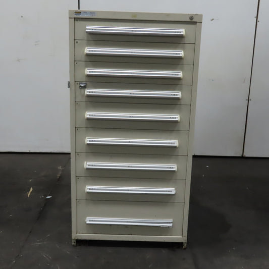 Stanley Vidmar 30" x 27-1/2" x 59" Tall 9 Drawer Tool Parts Storage Cabinet