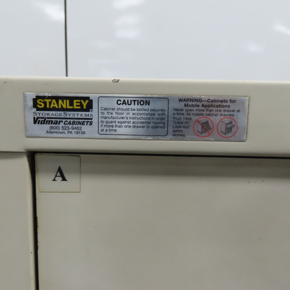 Stanley Vidmar 30" x 27-1/2" x 59" Tall 4 Drawer Tool Parts Storage Cabinet