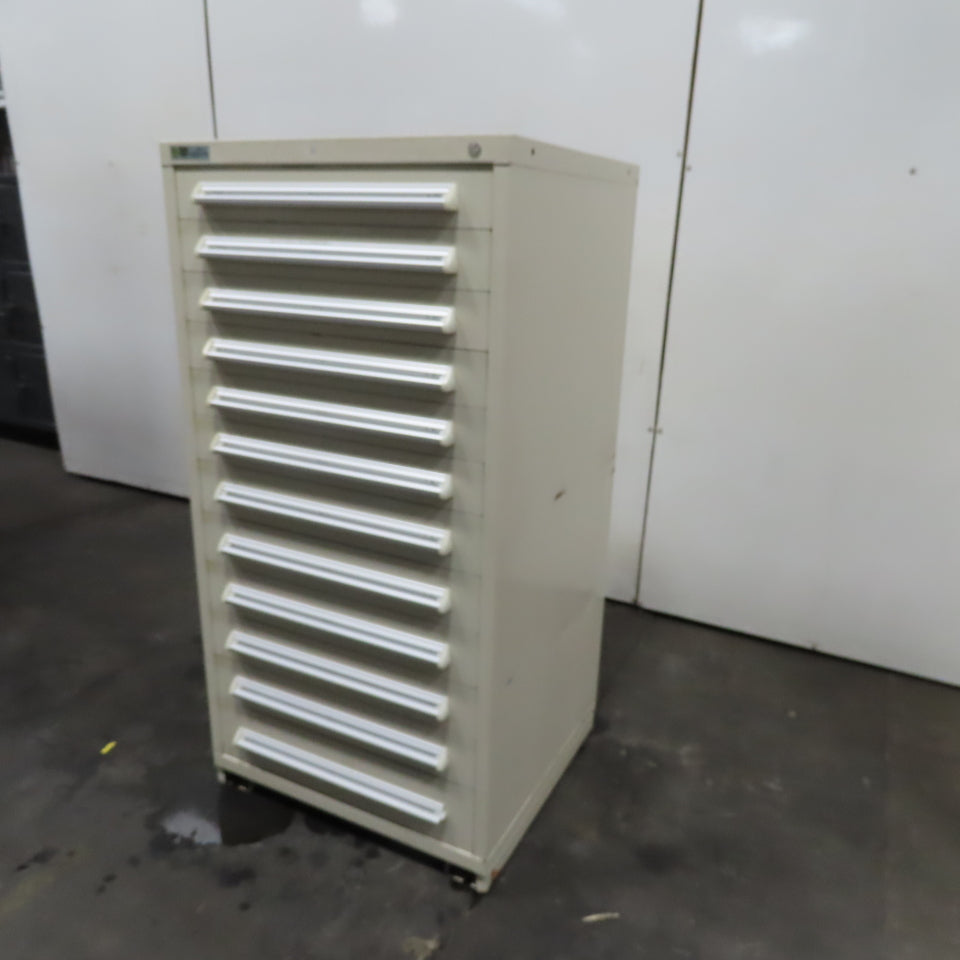 Stanley Vidmar 30" x 27-1/2" x 59" Tall 12 Drawer Tool Parts Storage Cabinet