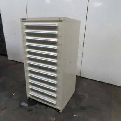 Stanley Vidmar 30" x 27-1/2" x 59" Tall 12 Drawer Tool Parts Storage Cabinet