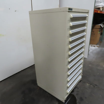 Stanley Vidmar 30" x 27-1/2" x 59" Tall 12 Drawer Tool Parts Storage Cabinet