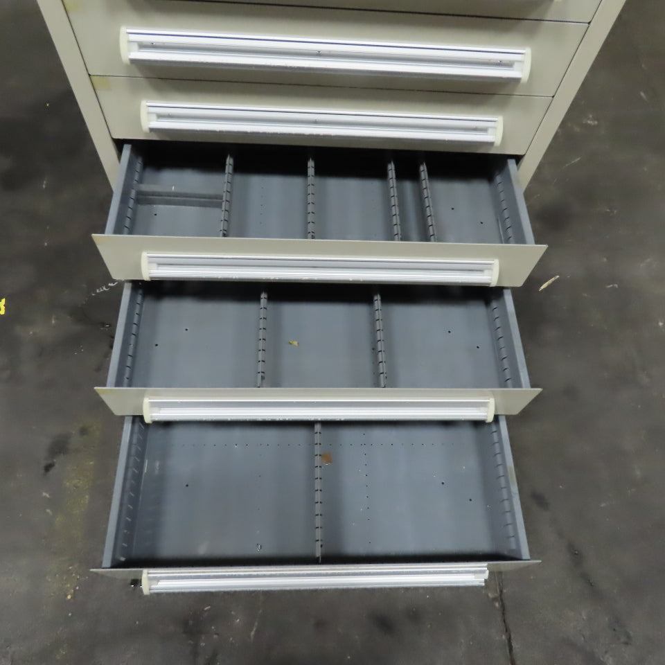 Stanley Vidmar 30" x 27-1/2" x 59" Tall 12 Drawer Tool Parts Storage Cabinet
